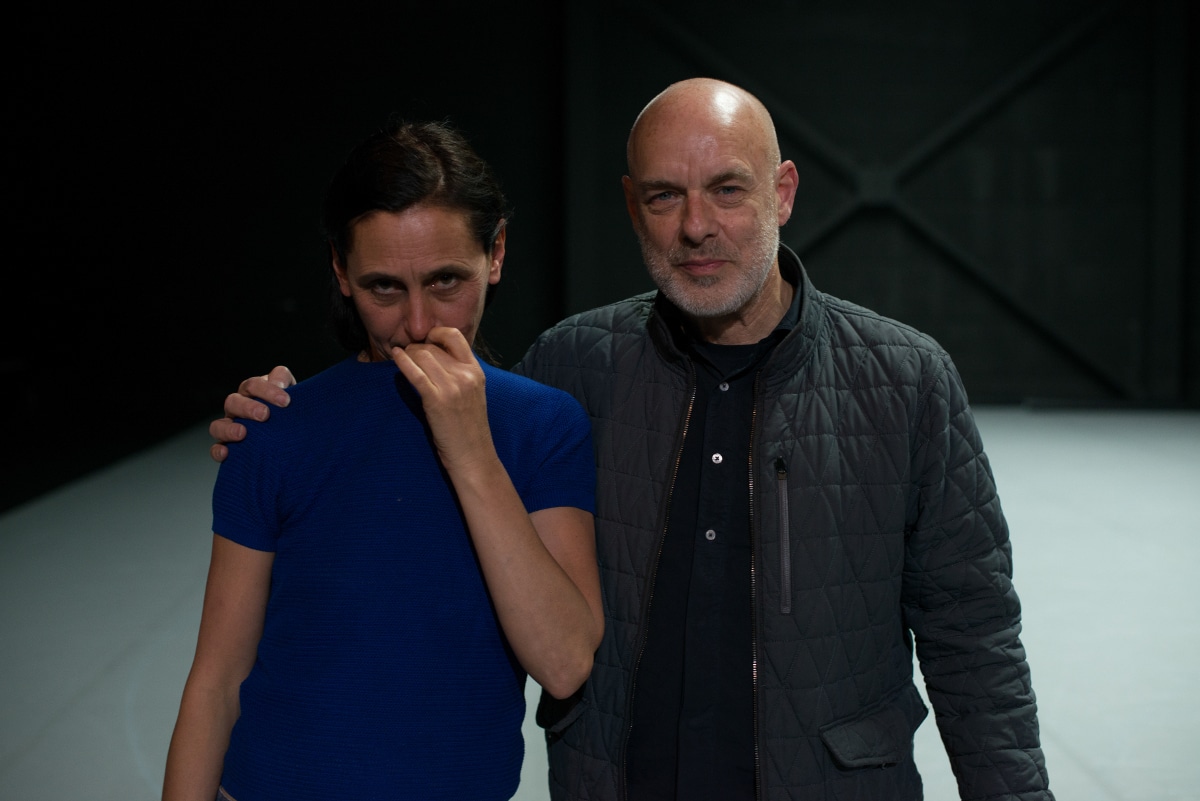 Anne Teresa De Keersmaeker en Brian Eno tijdens de repetities voor Golden Hours, 12 december 2014, foto © Anne Van Aerschot