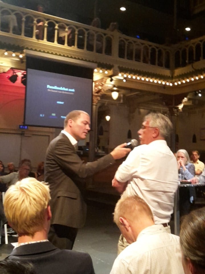 vvd'er Jeroen Hatenboer tijdens paradisodebat