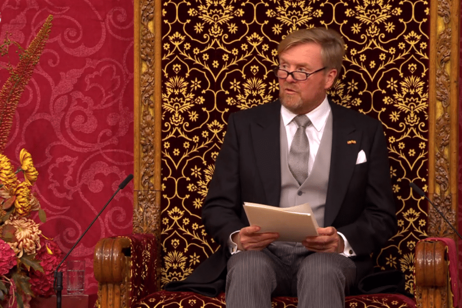 screengrab uitzending troonrede 2023