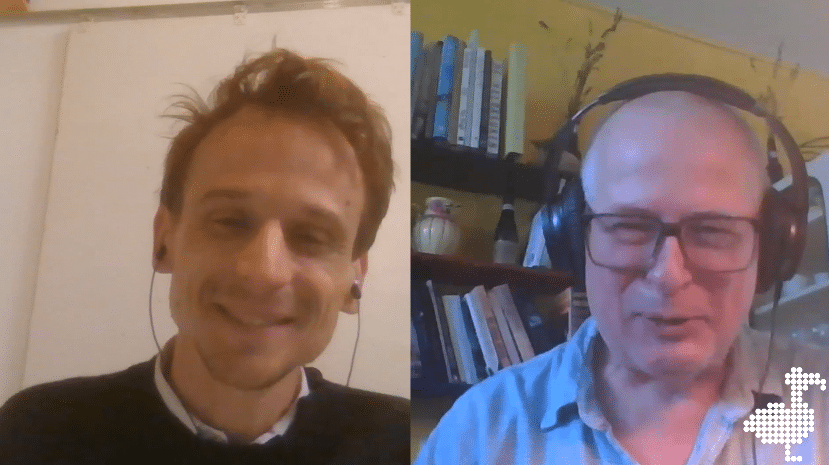 screenshot uit de poscast. Links: Lucho Smit.